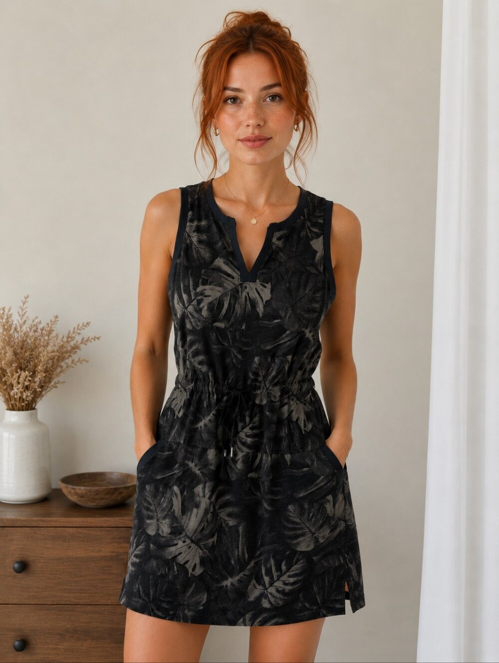 Lolë Tropical Print Sleeveless Dress | Women's Small